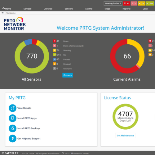 PRTG Dashboard für Linux Monitoring
